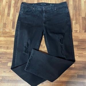 Liverpool womens black distressed denim jeans. Size 14